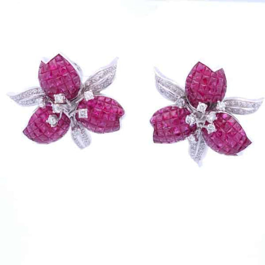 24 1/2 Carat Ruby Earrings in 18K
